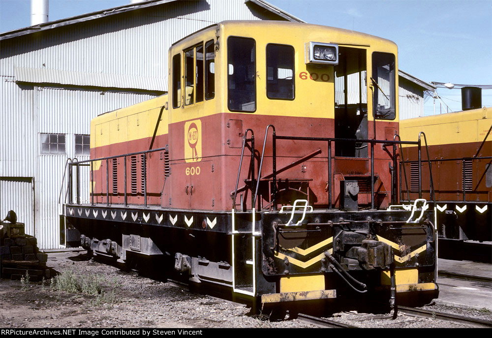 Modesto & Empire Traction GE 70 ton #600 at old shop.